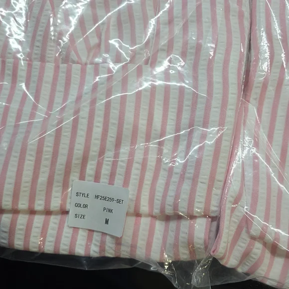 HYFVE SET Pink Striped Seersucker New In Poly Bag Small/Medium/Large Available - Picture 10 of 15